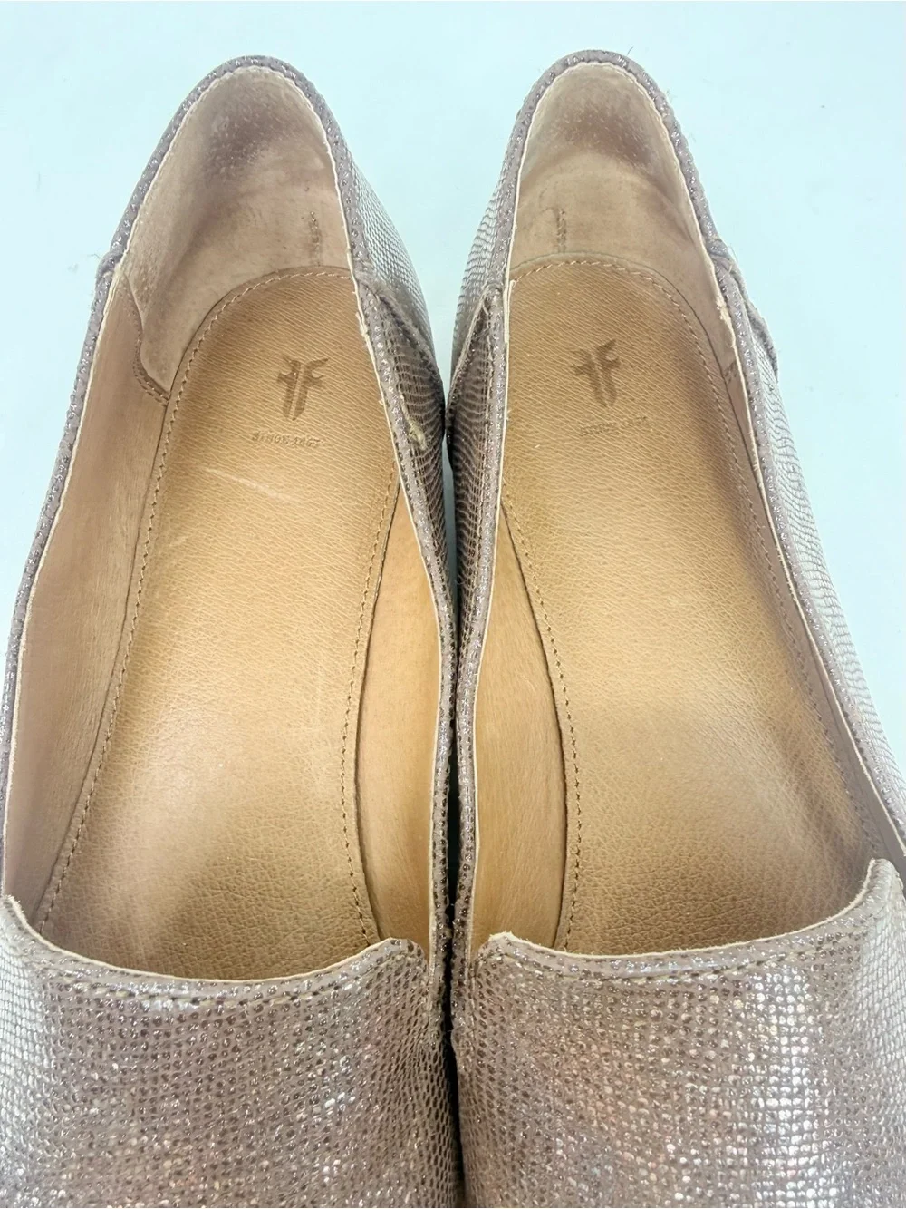 Frye KENZIE VENETIAN Multi Metallic Bronze Shimmer Pointed Toe Ballet Flats